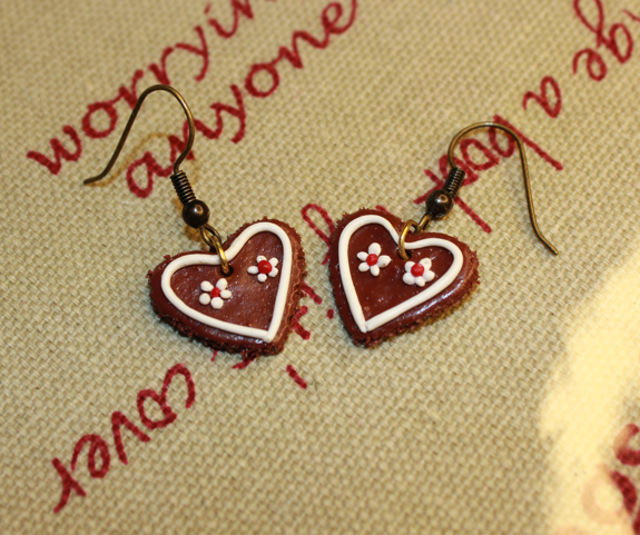 Choc Heart Cookie Earrings
