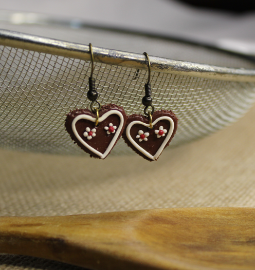 Choc Heart Cookie Earrings