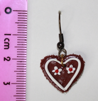 Choc Heart Cookie Earrings