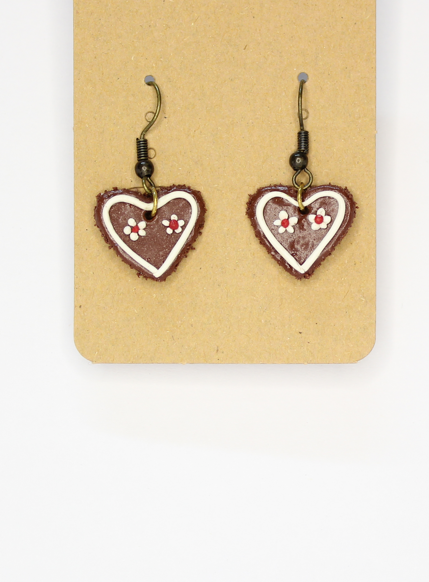 Choc Heart Cookie Earrings