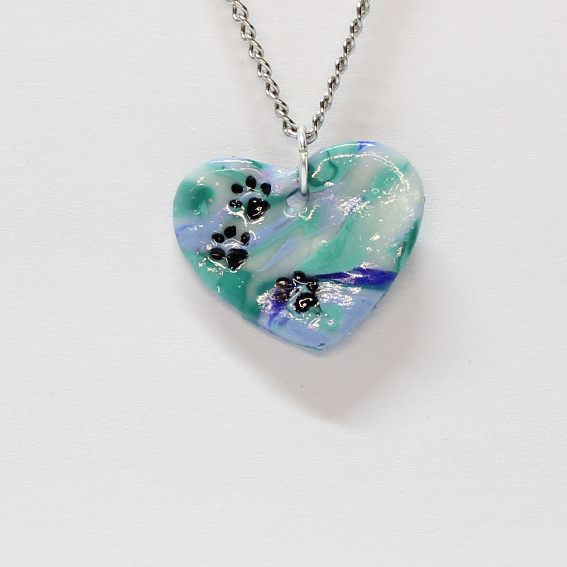 Paw Print Heart Necklace