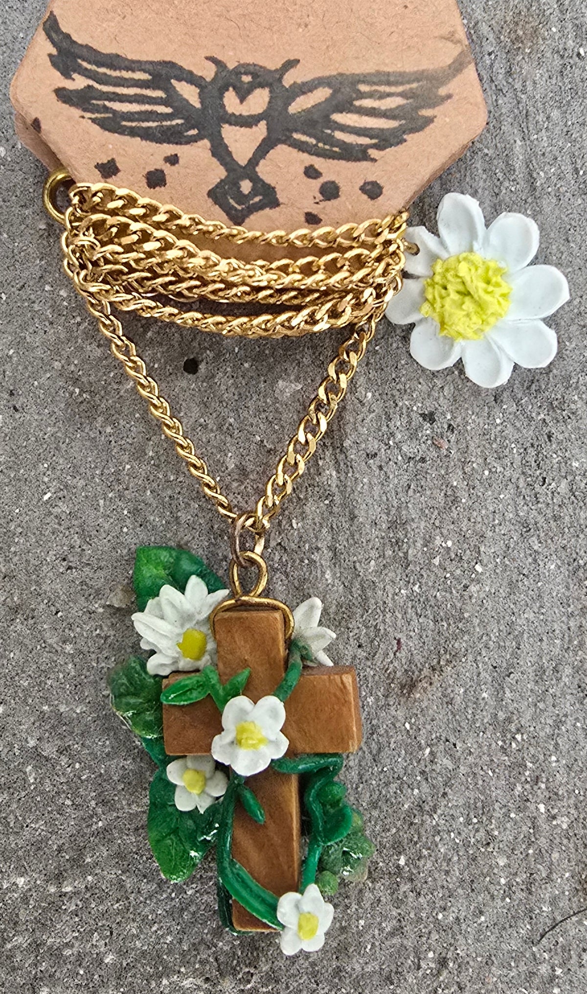 Daisy Cross Necklace