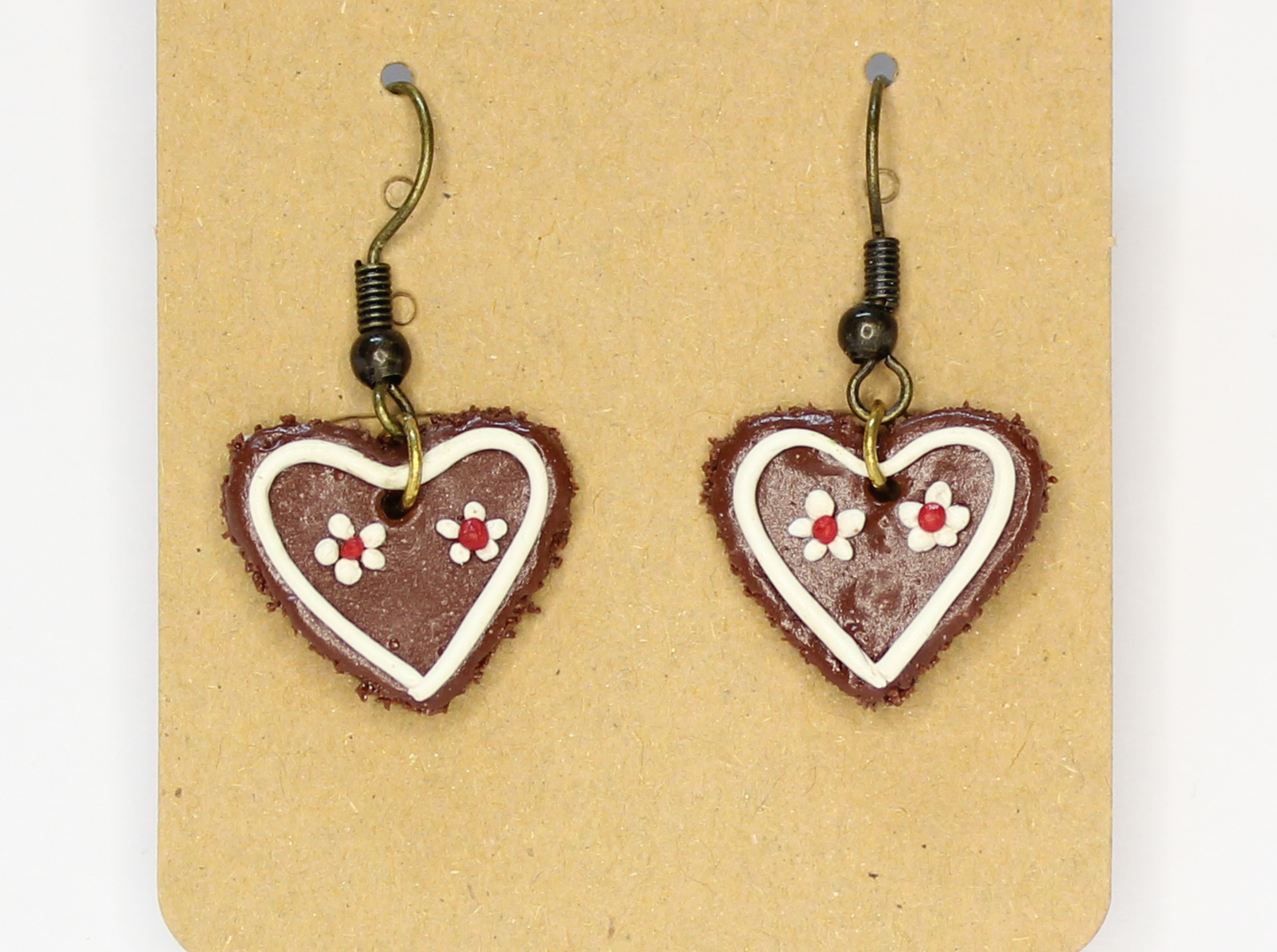 Choc Heart Cookie Earrings
