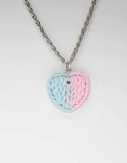 Knitted Heart Necklace