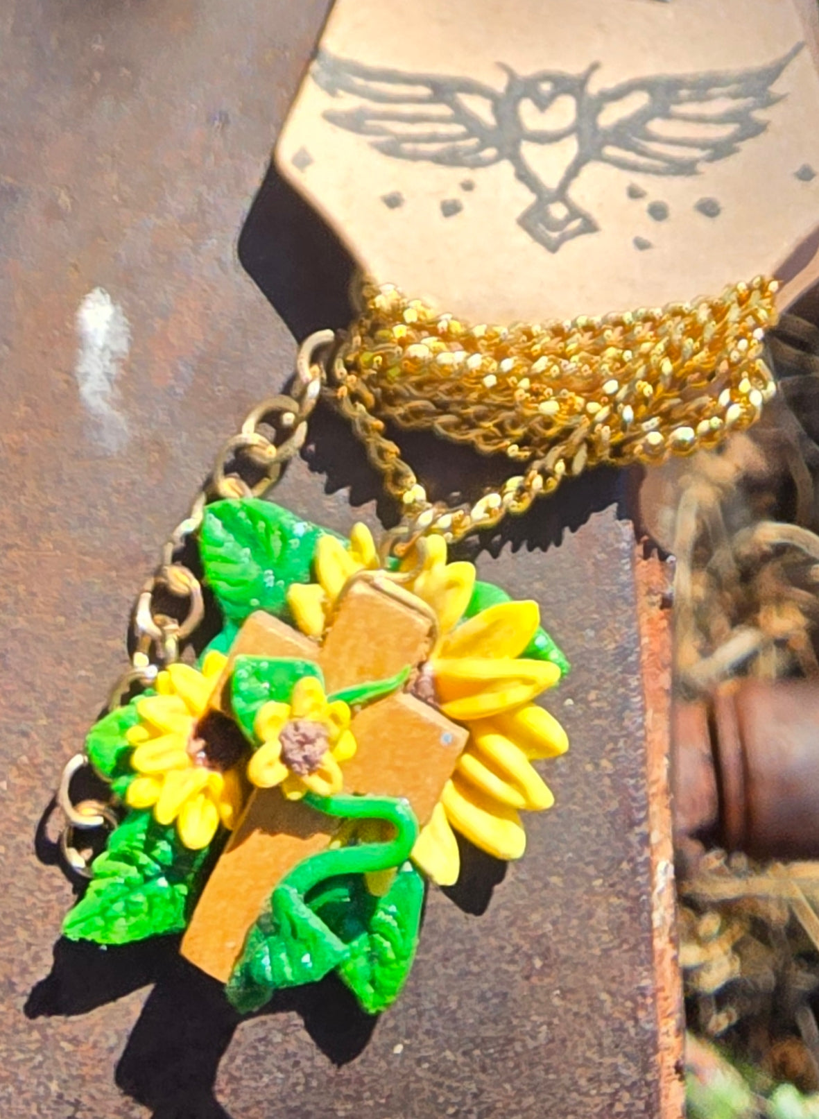 Sunflower Cross Necklace