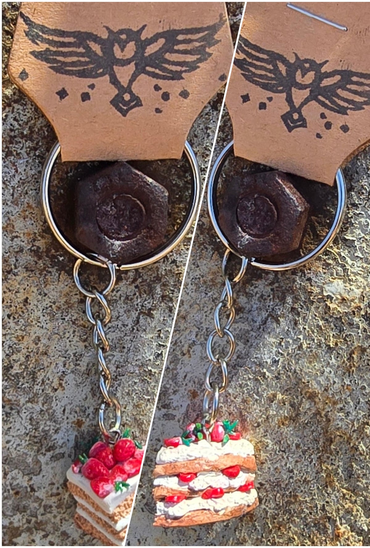 (Copy) Cake slice keychain