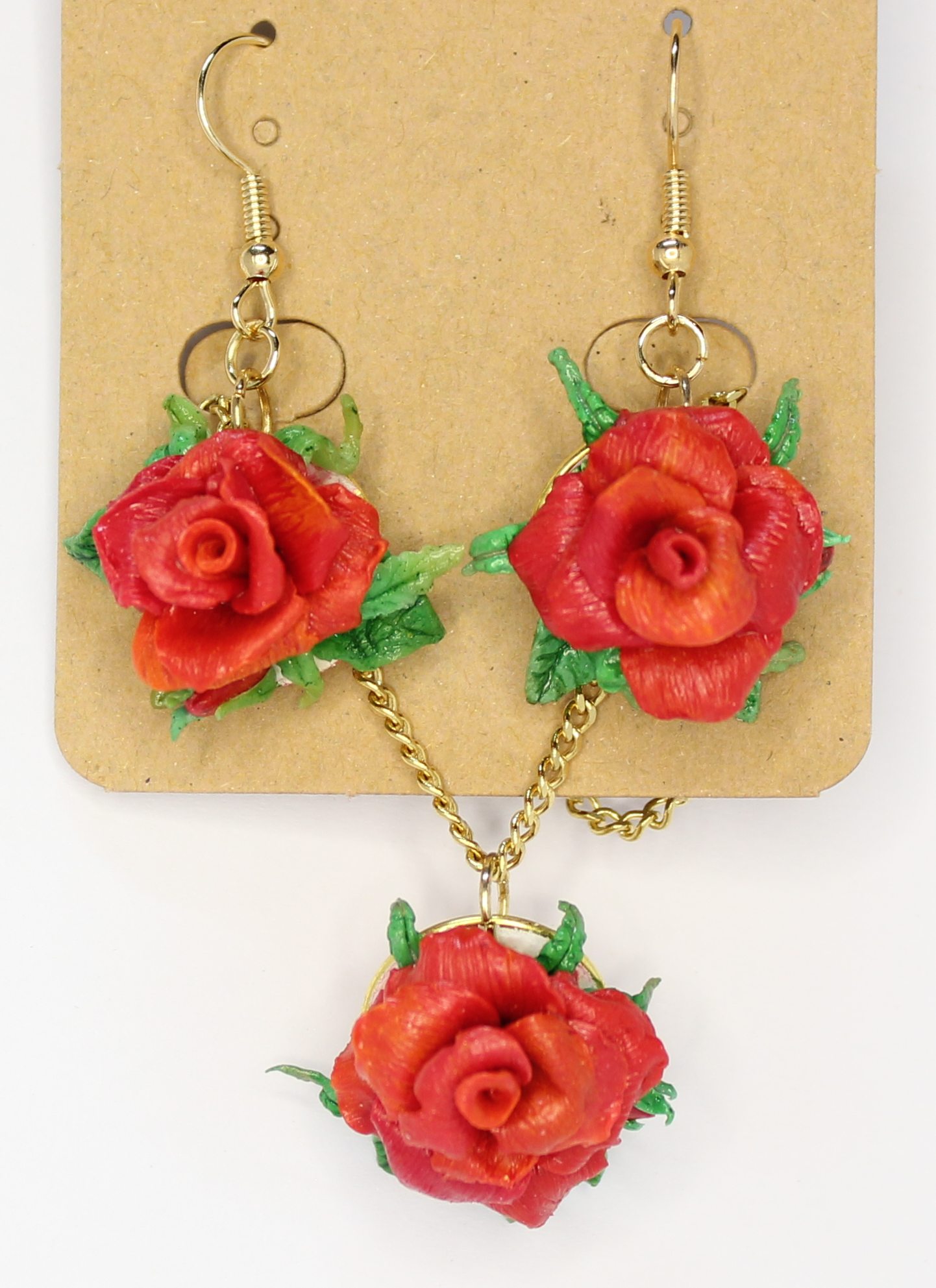 Rose Earring and Necklace set